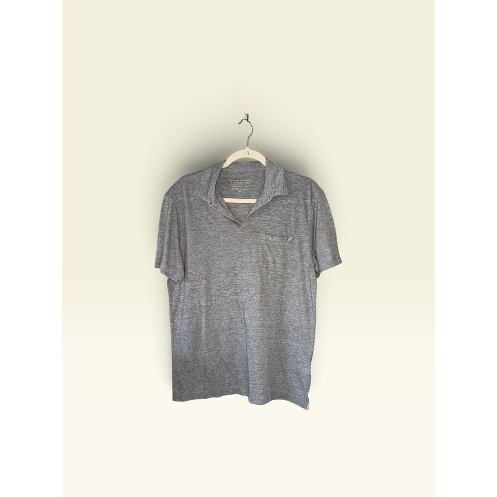 Banana Republic Vintage Tee Men's Gray Linen Blend Polo Shirt M